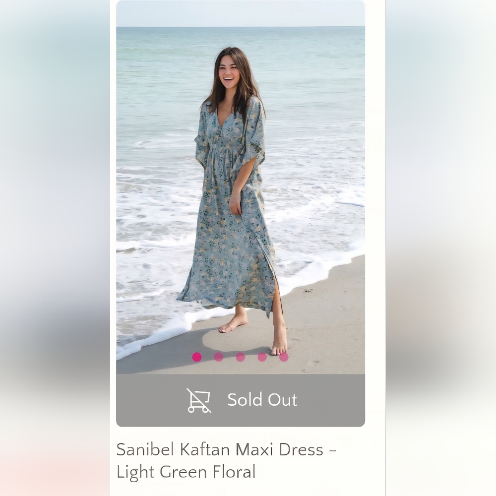 NATURAL LIFE Light Green Floral Maxi Dress